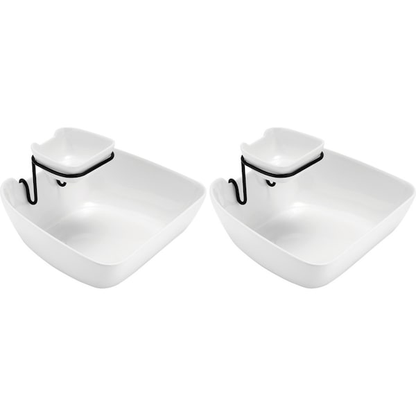2x Ladelle Alto Serve & Share Double Layer Chip & Dip Porcelain Serving Bowl
