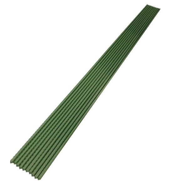 12pcs 1500mm x 11mm Green Garden Stakes PVC Coated Plant Supports Climbers