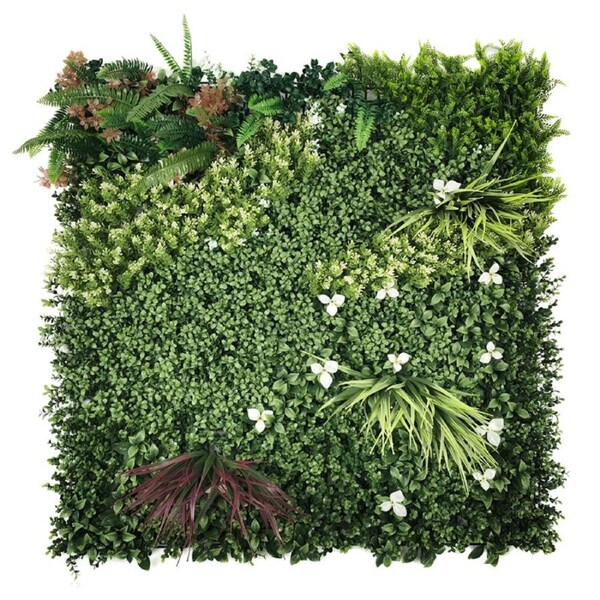 Artificial White Blossom Vertical Garden Panel 100cm x 100cm UV Protected CCG A076