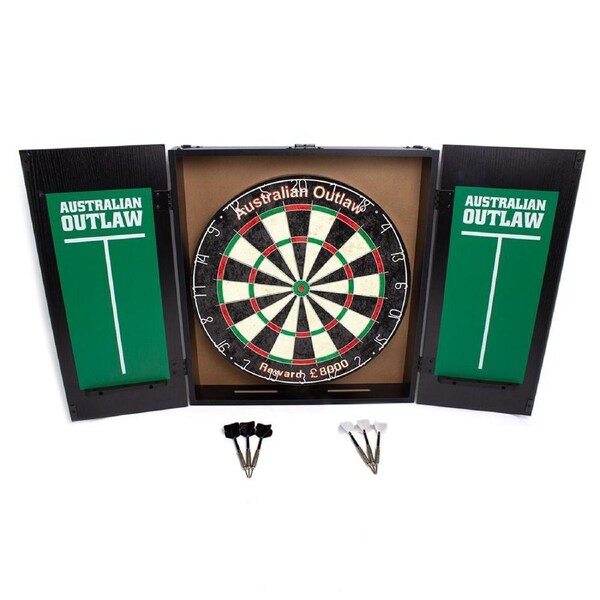 Formula Sports Australian Outlaw Dartboard & Cabinet Set Kids/Family Outdoor Toy