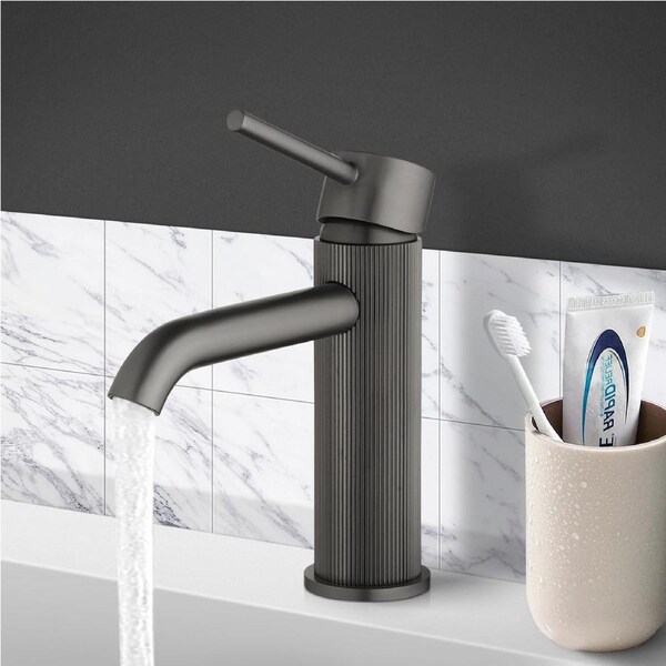 ACA Bathroom Vanity Basin Mixer Tap Water Spout Faucet Brass Gun metal Grey Knurled WELS