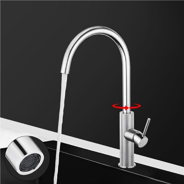 ACA Kitchen Mixer Tap Pin Lever Swivel Solid Brass Chrome Faucet