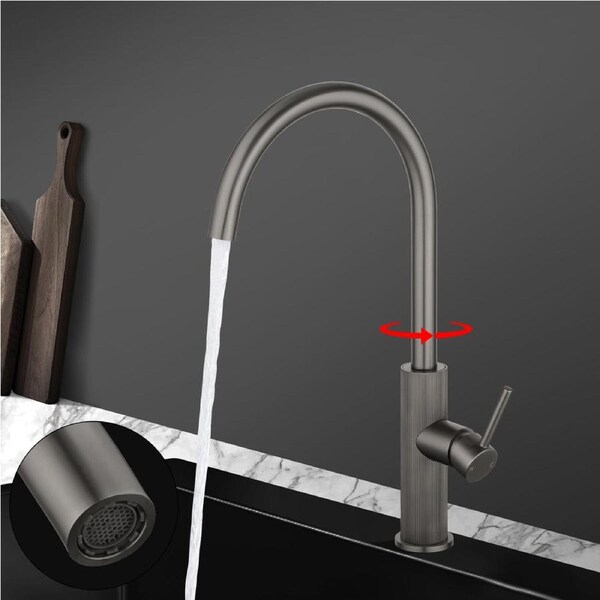 ACA Kitchen Mixer Tap Pin Lever Swivel Solid Brass Gunmetal Grey Faucet