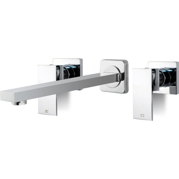 ACA Bathroom Wall Square Water Spout & Hot Cold Taps Vanity Tub Brass Chrome