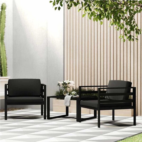 Single Sofa with Cushions Aluminium Anthracite vidaXL