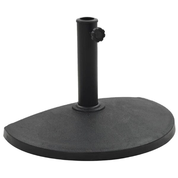 Parasol Base Half Round Polyresin 9 kg Black vidaXL