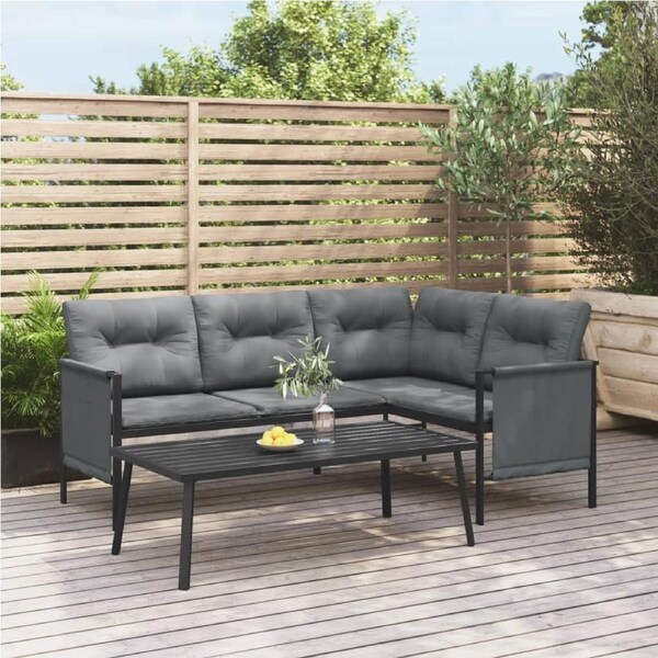 Garden Coffee Table Anthracite 110x55x35cm Steel vidaXL