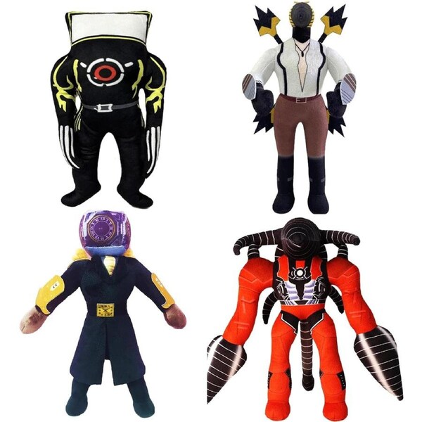 4pcs 11" Skibidi Toilet Plush Set - Speakerman Boss Collectible Dolls