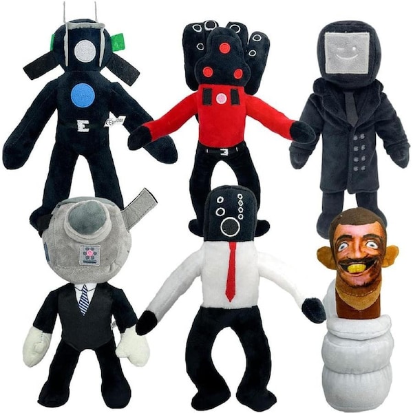 6pcs Skibidi Plush Collection - Fun Toilet & Speaker Man Toys for Collectors