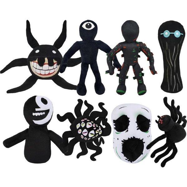 8PCS Doors and Rainbow Friends Plush Set - Featuring Jack, Ambush, Halt, Screech, and More