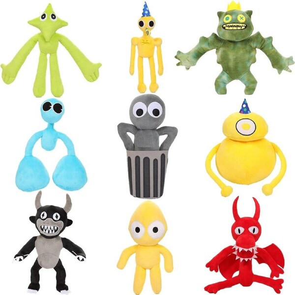 9pcs Rainbow Friends Plush Toys - Stuffed Dolls for Fans & Kids Birthday