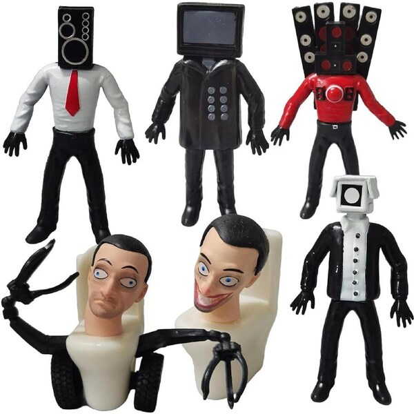 6Pcs Skibidi Toilet Action Figures, Skibidi Battle Action Figure