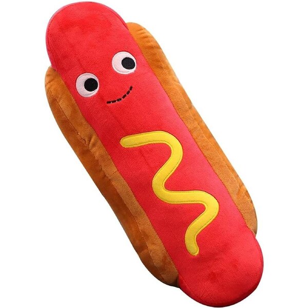 Food Hot Dog Plush Pillow - 17.7", Soft Cartoon Sofa Cushion
