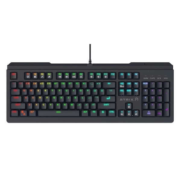 Atrix Membrane Wired Gaming Keyboard with RGB Lighting