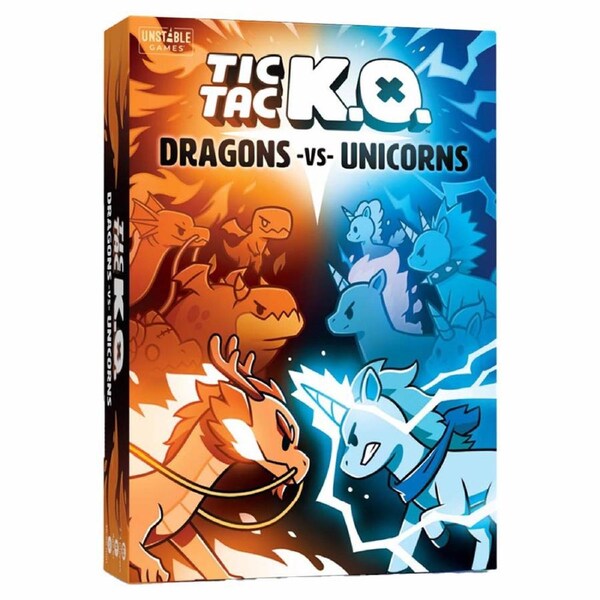 Tic Tac K.O. - Dragons vs. Unicorns Card Game