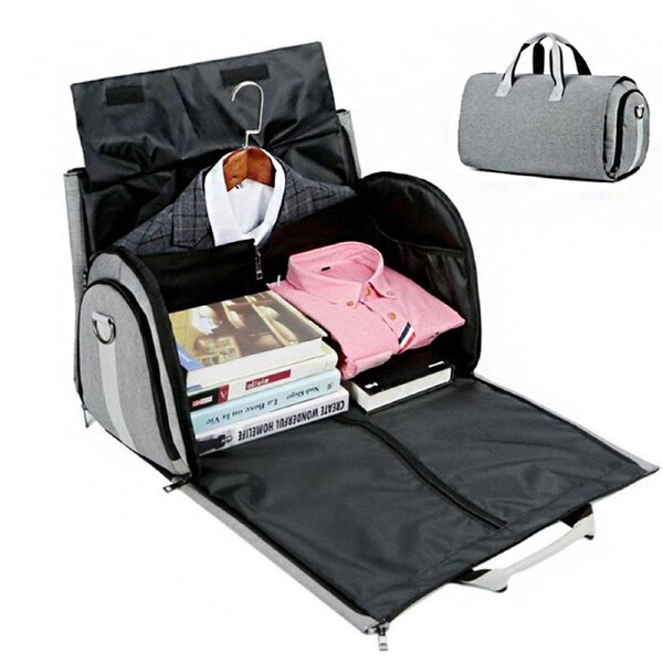 2 In 1 Hanging Suitcase Suit Travel Bags Garment Bag With Shoulder Strap
