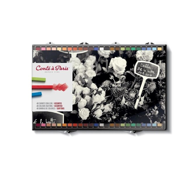 48pc Conte Carre Sketching Crayons Schl Art/Sketch Drawing/Colouring Set Assort