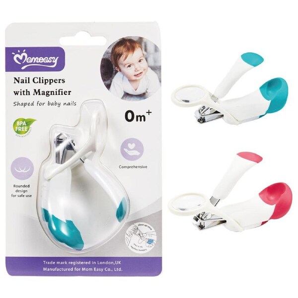 Momeasy Baby Nail Clippers With Magnifier And Rounded Design For Safety BPA Free