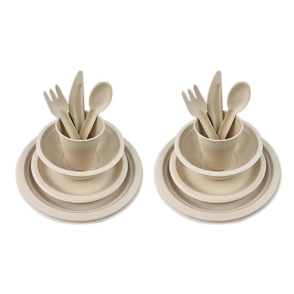 168pc EcoSouLife Harvest Party Disposable Plate/Bowl/Cup & Cutlery Tableware