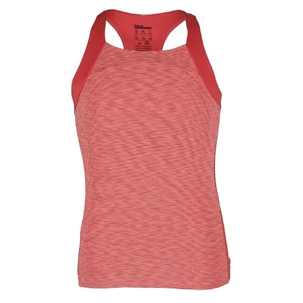 WILSON Girls Striated Racerback Tennis Tank Top Childrens Kids - Papaya X-Small