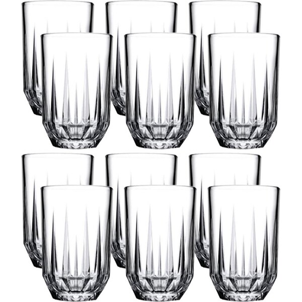 2x 6pc Pasabahce Echo Hi Ball Soda Lime Glass Drinking Beverage Tumbler 350ml