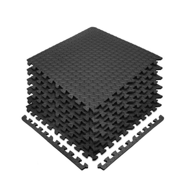 6 x Black Interlocking Heavy Duty EVA Foam Gym Flooring Mat Floor Mats Tiles 60x60cm