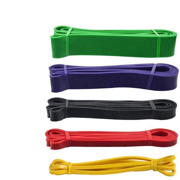 Set of 5 Heavy Duty Resistance Power Band Loop Gym Fitness Exercise Yoga Workout