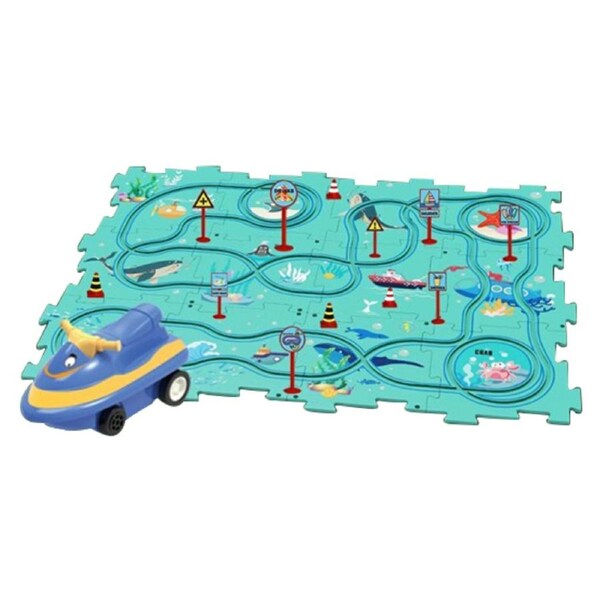 DIY Car Track Puzzle Play Set Preschool Educational Montessori Toy For Kid Gifts 25pcs