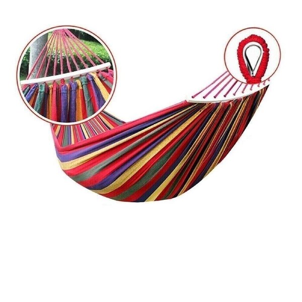 320KG Double Hammock Swing Bed Garden Outdoor Travel Beach Camping Red AU