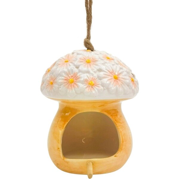 Urban Daisy Bird Feeder Pink 14cm Home Decorative Outdoor Garden Decor