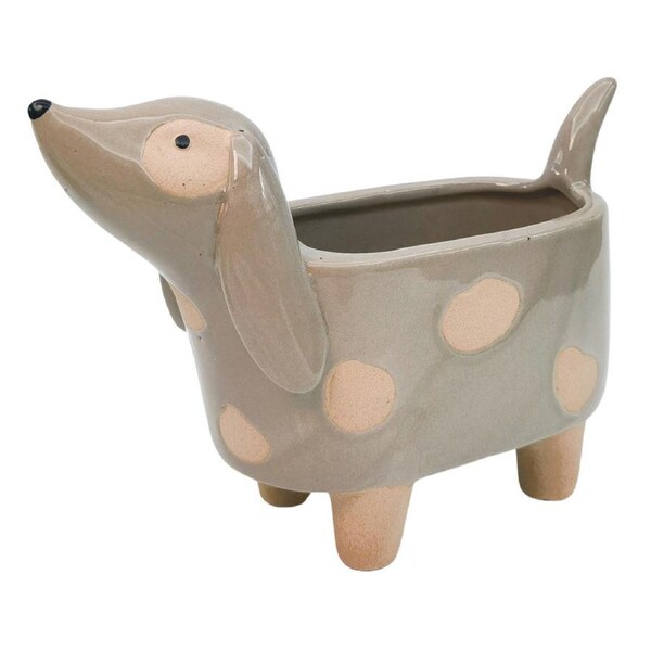 Urban Dog Planter Plant Pot Bisque 14cm Home Decorative Outdoor Garden Decor