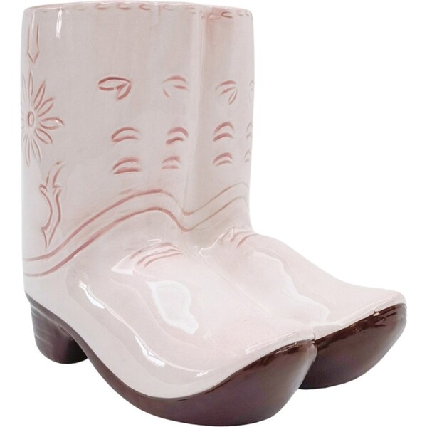 Urban Cowboy Boots Planter Pink 16cm Home Decorative Outdoor Garden Decor