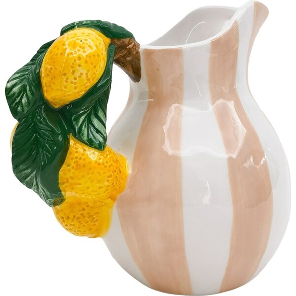 Urban Tuscan Lemon Jug Pink 15cm Decorative Kitchen/Lounge Decor Dolomite
