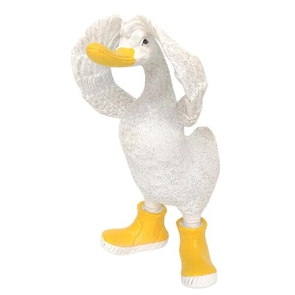 Urban Hiding Duck in Boots Ornament Yellow 22cm Decorative Decor Statue