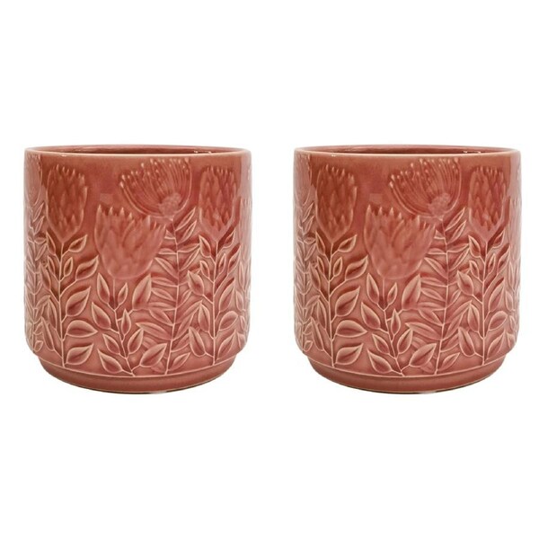 2x Urban Protea Planter Pot Pink 14cm Home Decorative Outdoor Garden Decor
