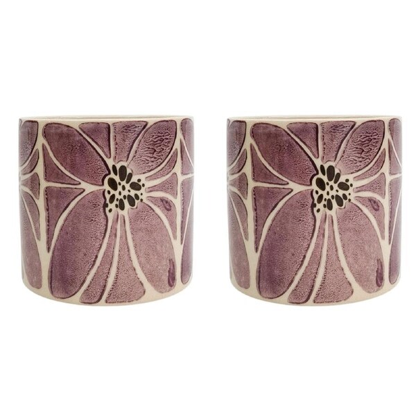 2x Urban Florence Planter Purple 12cm Home Decorative Outdoor Garden Decor