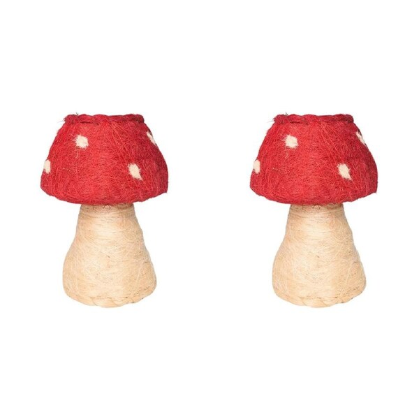 2x Urban HUSK Toadstool Planter Pot 19cm Home Decorative Outdoor Garden Decor