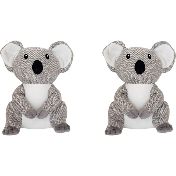 2x Urban Koala Novelty Door Draught Stopper Grey 26cm Decorative Home Decor