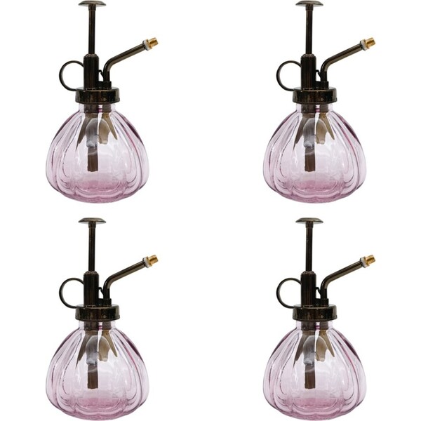 4x Urban Glass Mister Pink 15cm Durable Watering Can Outdoor Garden Decor