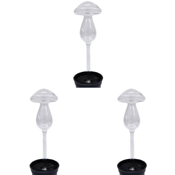 3x Urban Toadstool Plant Water Seeper Clear 23cm Watering Can Garden Decor