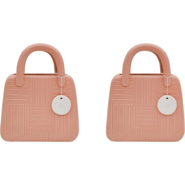 2x Urban Handbag Planter Plant Pot Pink 19cm Decorative Outdoor Garden Decor