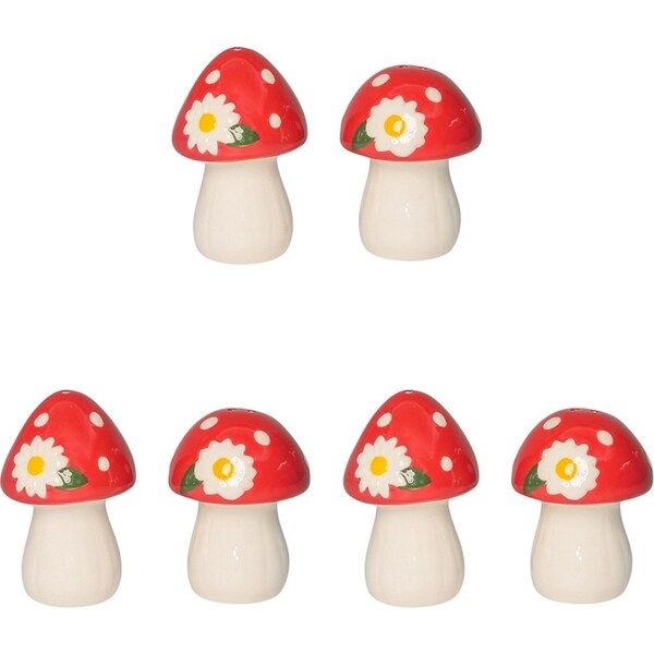 3x Urban Toadstool Salt Pepper Shakers White Serveware Kitchen Decor Ceramic