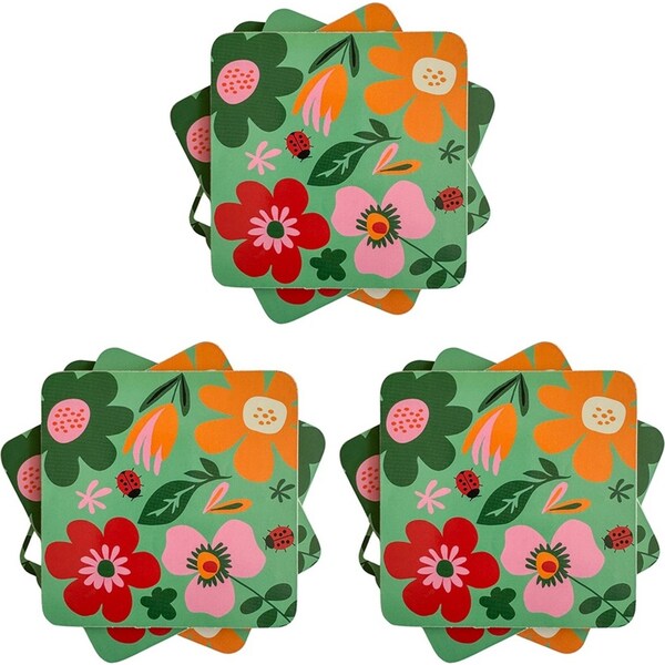 3x Urban Dahlia Floral Cork MDF Coaster Kitchen Decor Tableware/Dinnerware
