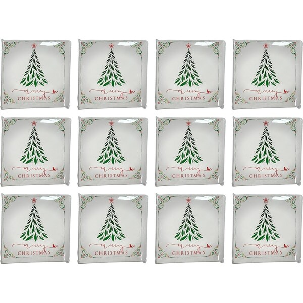 12x 20pc Urban Merry Christmas Napkins Green 33x33cm Kitchen Decor Tableware