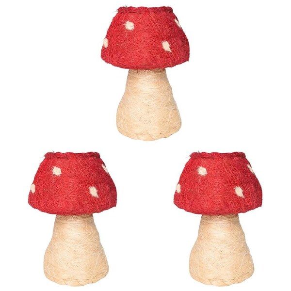 3x Urban HUSK Toadstool Planter Pot 19cm Home Decorative Outdoor Garden Decor