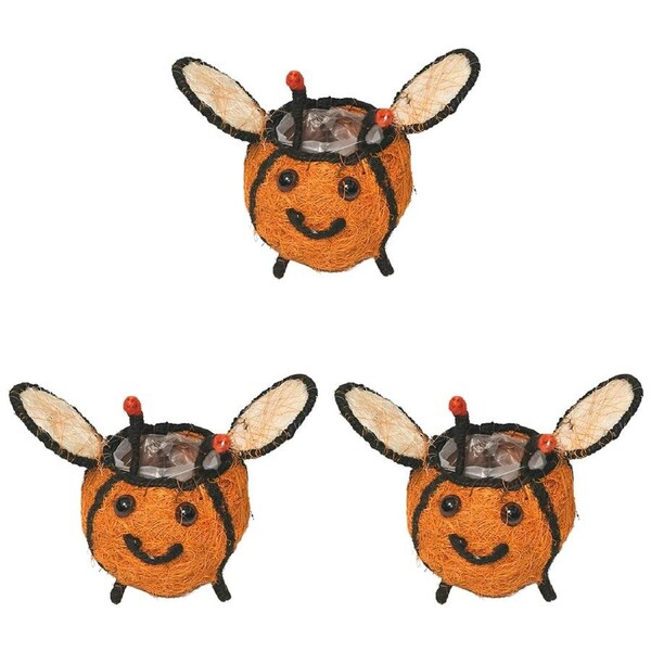 3x Urban HUSK Bees Planter Brown 14cm Home Decorative Outdoor Garden Decor