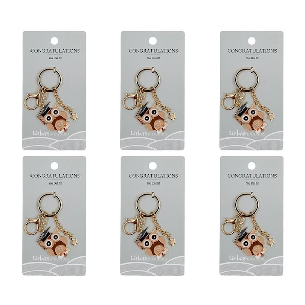 6x Urban Congratulations Keyring Black 12cm Decorative Keepsake Home Decor