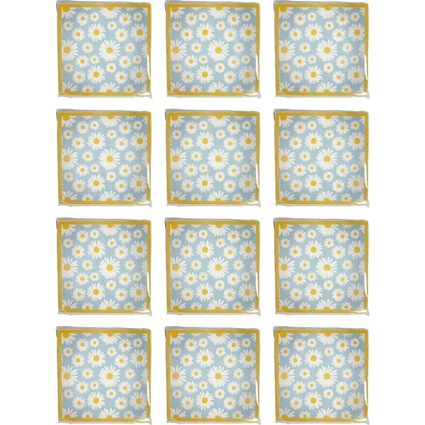 24x 20pc Urban Daisy Napkins White Blue 33cm Kitchen Decor Tableware/Serveware
