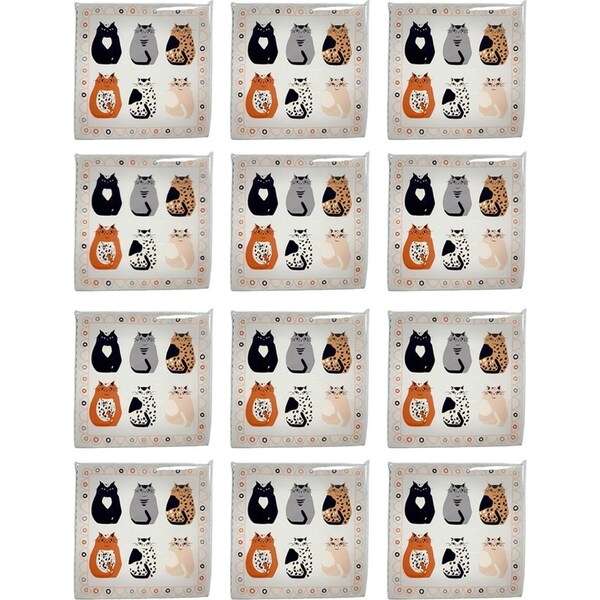 24x 20pc Urban Cat Napkins Grey 33cm Kitchen Decor Tableware/Serveware Set