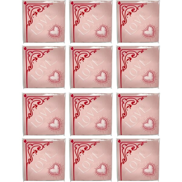 24x 20pc Urban Love Napkins Red 33cm Kitchen Decor Tableware/Serveware Set